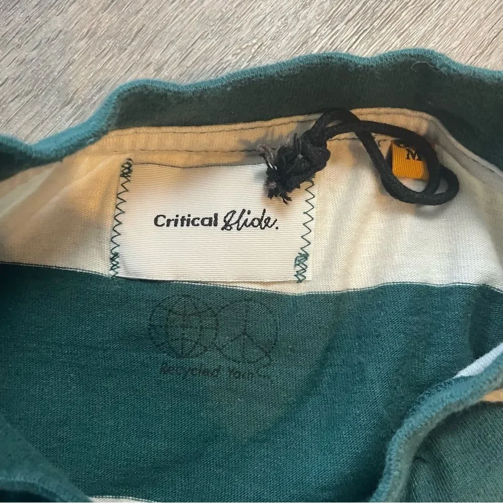 CRITICAL SLIDE Dream Team Tee Green & White Stripe Stripe Graphic T-Shirt